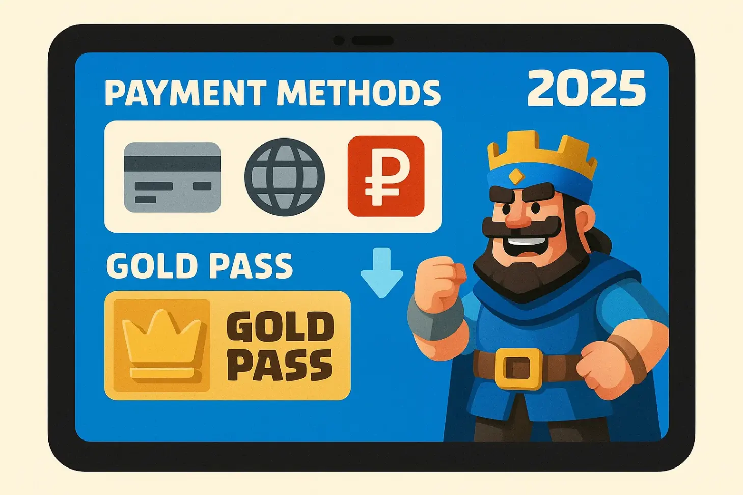 Clash Royale 2025: как изменились способы оплаты, донат и пропуск Gold Pass в России